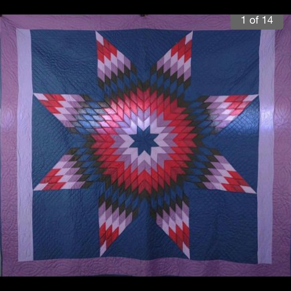 Vintage Amish Lone Star Quilt ~ EUC and Absolutely Stunning!